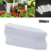 White Plastic Plant Labels — 100 Pieces, 5 × 1 cm