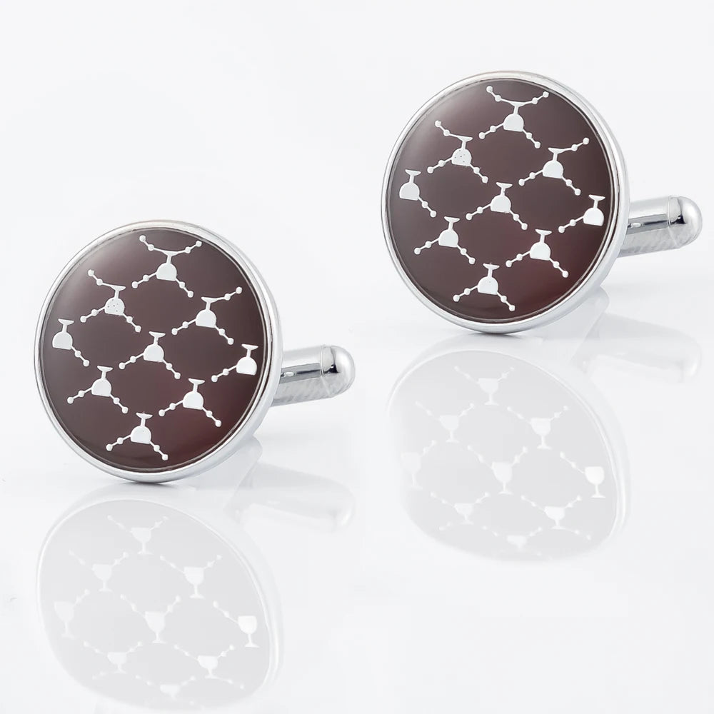 Fashion Man Clock-shaped Round Pattern Shirt Cufflinks Luxury Wedding Guests Gifts Fashion Jewelry Men Cuffs Factory Wholesale