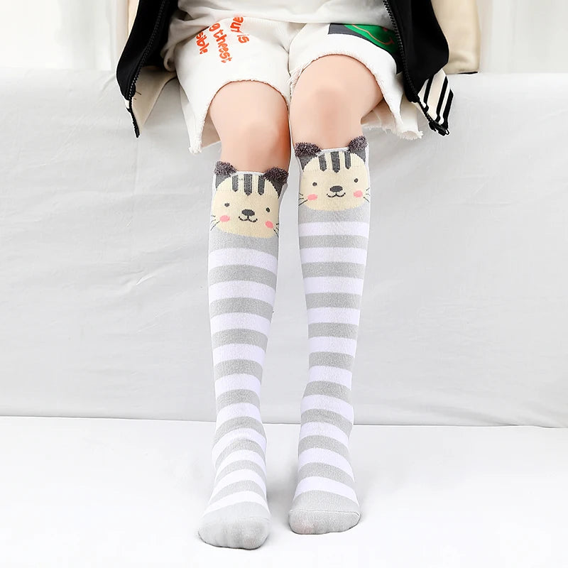 Spring Autumn Girls Cotton Ankle Short Lovely Stockings Cartoon Unicorn Kids Child Knee High Socks Infant Baby Over Knee Socks