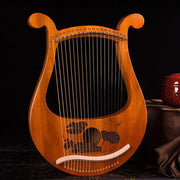 19-String Mahogany Lyre Harp