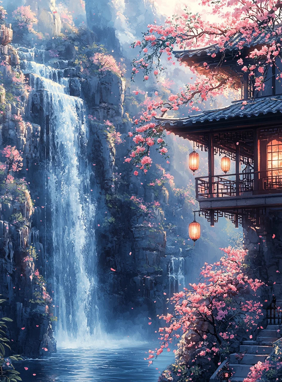 Cherry Blossom Paint-by-Number Canvas Kit
