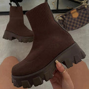 Women Boots Platform Boots For Autumn Summer Shoes Woman Slip On Platform Shoes Women Ankle Boots White Heels Short Botas Mujer