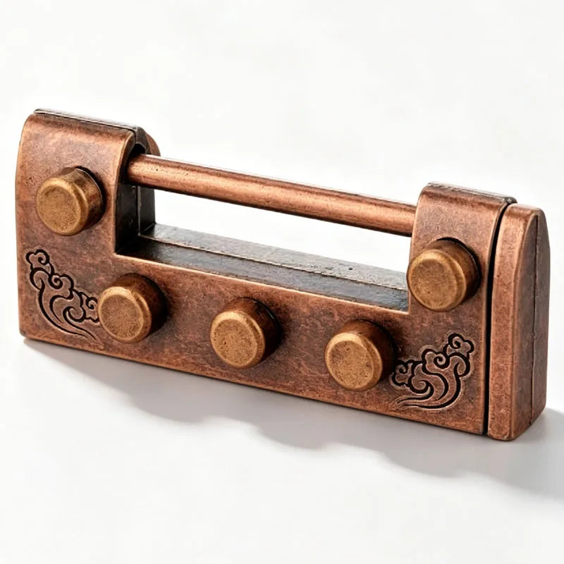 Ancient Chinese Puzzle Lock with Key Metal Disentanglement Brain Teasers For Kids & Adults IQ Test Educational Toys
