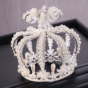 Baroque Round Crown Tiara Headband For Women Party Cake Brithday Bridal Wedding Hair Accessories Jewelry Crown Tiara Gift