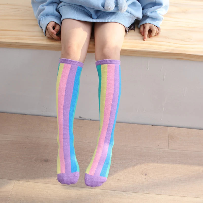 Spring Autumn Girls Cotton Ankle Short Lovely Stockings Cartoon Unicorn Kids Child Knee High Socks Infant Baby Over Knee Socks