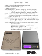 Rechargeable Stainless Steel Digital Kitchen Scale