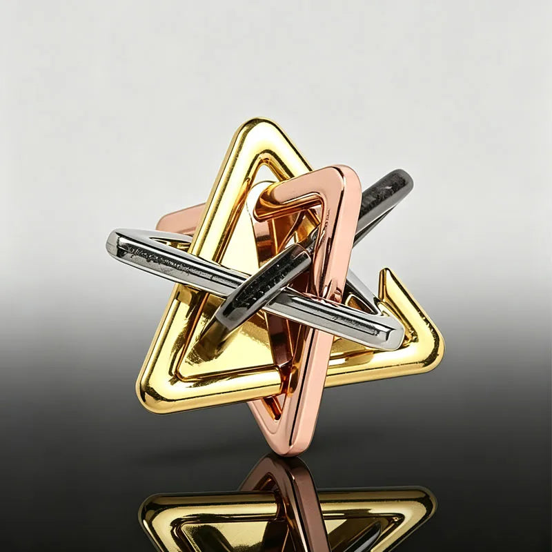 Thinking Triangle Metal Puzzles Brain Teaser for Adults & Kids Difficult Interlocking IQ Logic Educational Toys Mind Challenge