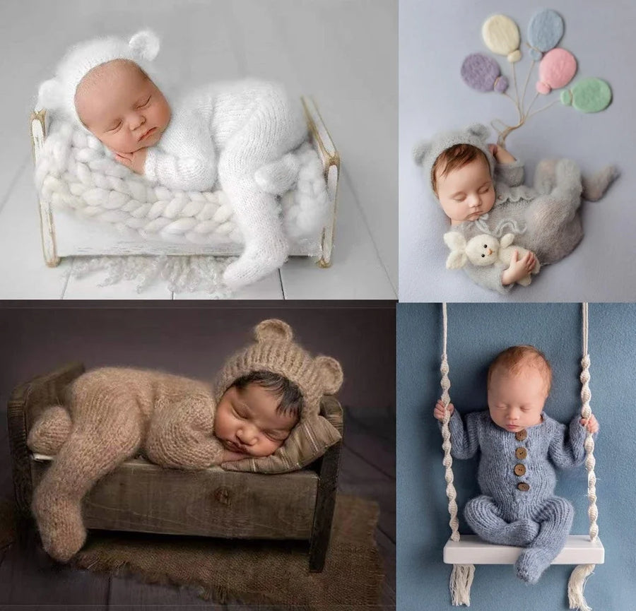 Knitted Bear Newborn Photo Set