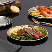 Round Stainless Steel Serving Tray