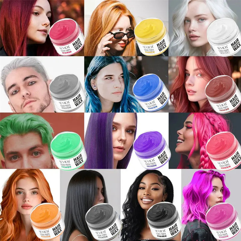 Silver White Temporary Hair Color Wax Pomade Disposable Hair Coloring Mud Natural Washable Hair Styling Clay for Men Girls Women