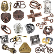 Variety Metal Puzzles Brain Teasers 3PCS Set IQ Logic Test Disentanglement for Mind Challenge Educational Toys Kids Adults