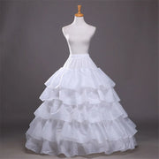 Full Shape Hoop Skirt 5 Ruffles Layers Ball Gown Petticoat Underskirt Slip for Wedding Dress Adjustable Waist