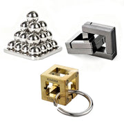 Variety Metal Puzzles Brain Teasers 3PCS Set IQ Logic Test Disentanglement for Mind Challenge Educational Toys Kids Adults