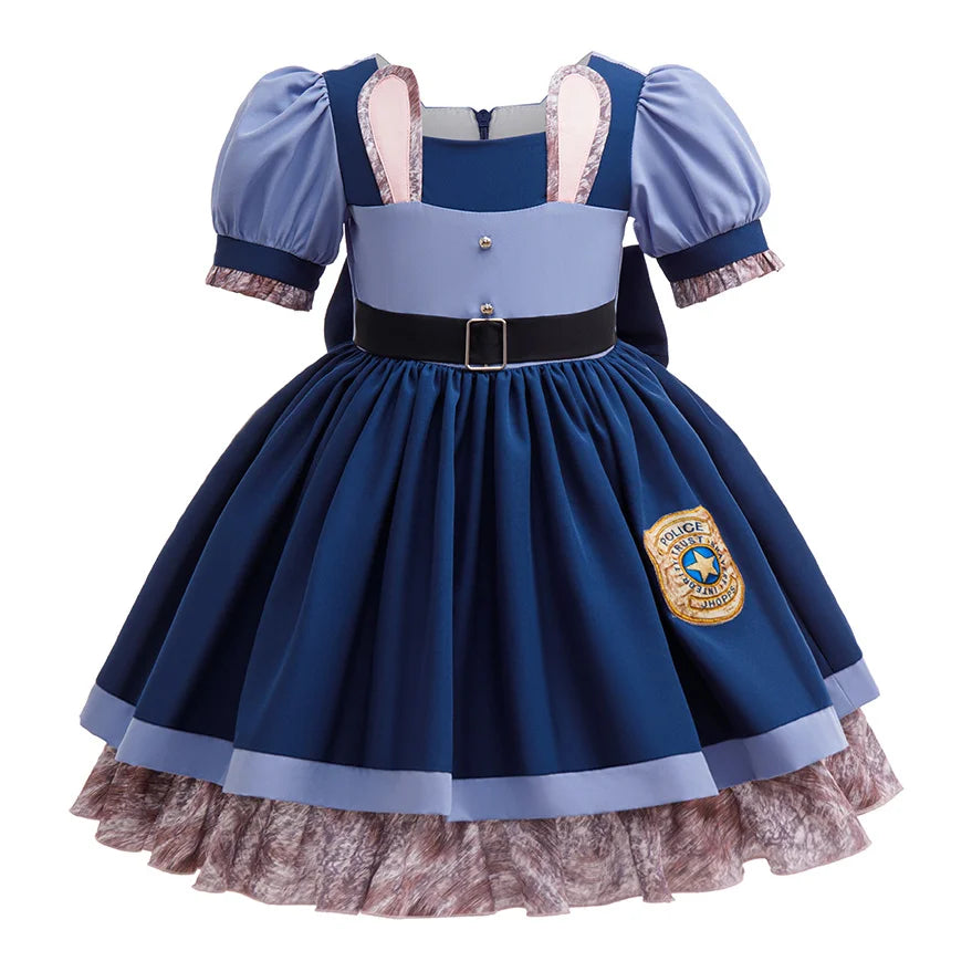 Kids Bunny Costume Accessories Set Bunny Ears Headband Police Badge Tie For Children Halloween Cosplay Carnival Party Dress Up