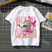 Tralalero Tralala Cotton T-shirt Kids Anime Tungtung Sahur Brainrot Tees Boy Girl Summer Short Sleeve Children Clothes Tops Gift