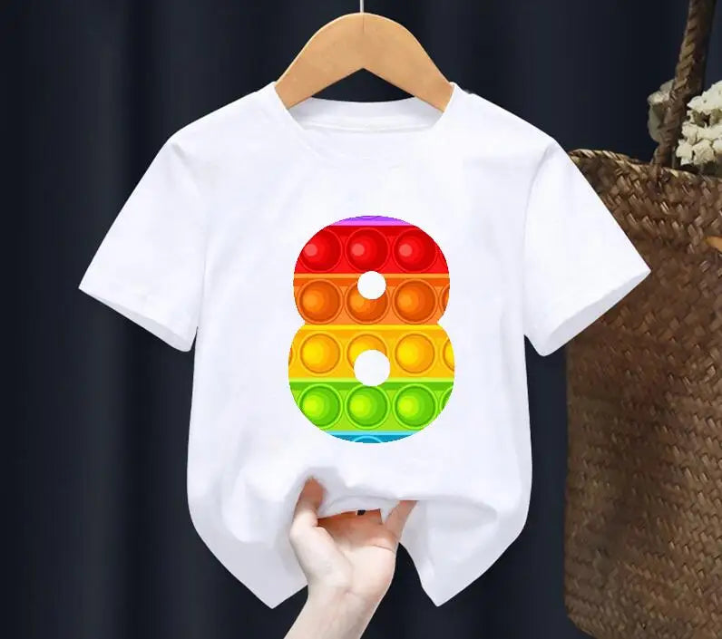 Hot Sale T-Shirt Number 2 3 4 5 6 7 8 9 11 Happy Birthday Gift T Shirt Baby Girls Boys Clothes Unisex Tshirt Tee Top