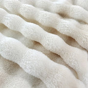Polyester Plush Faux-Fur-Style Throw Blanket — Selected Color and Size