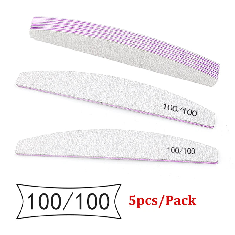 Abrasive Nail File Set — 5 Pieces, Selected Shape and Grit