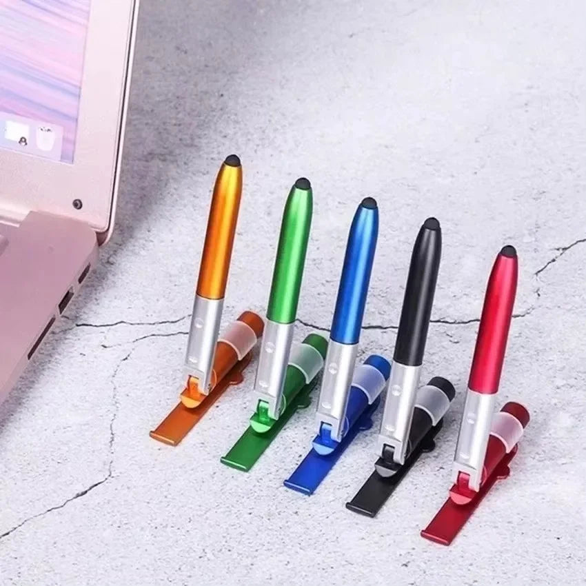 4-in-1 Ballpoint Stylus Pen with Phone Support and Light — 1 Piece