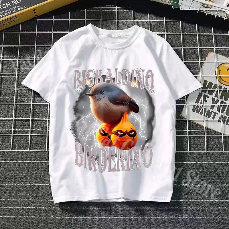 Tralalero Tralala Cotton T-shirt Kids Anime Tungtung Sahur Brainrot Tees Boy Girl Summer Short Sleeve Children Clothes Tops Gift