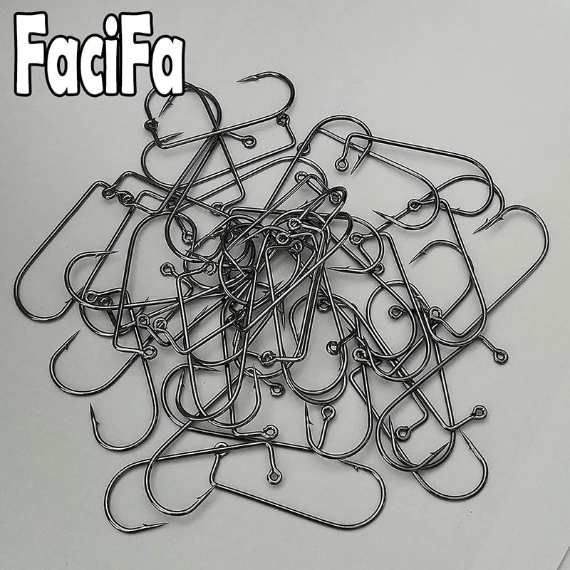 100 pcs 90 Degree Jig Fly Tying Strong Wire Saltwater Freshwater Fish Hook Aberdeen jig fishing size 6 4 2 1 1/0 to 4/0#