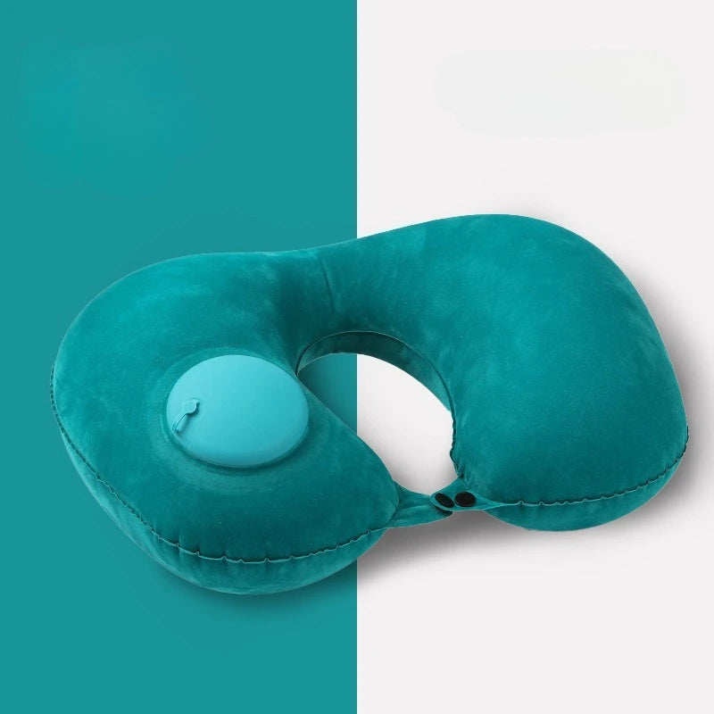 Inflatable Velvet Travel Neck Pillow