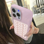 3D Suction Cup Stand Litchi Pattern Phone Case For iPhone 18 17 16 15 Pro Max Plus 16E 14 13 12 11 Pro Max X XS Shockproof Cover