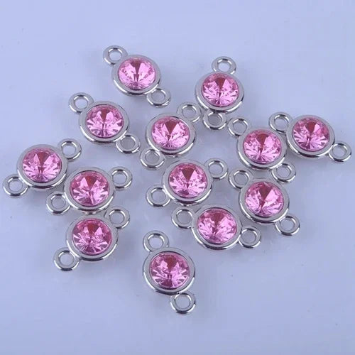 12pcs/lot Colorful Birthstone Charms 11mm*19mm Acrylic double charms for Diy Statement Necklace and Bracelet A003
