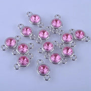 12pcs/lot Colorful Birthstone Charms 11mm*19mm Acrylic double charms for Diy Statement Necklace and Bracelet A003