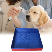 Dog Kiddie Pool PVC Square Shaped Folding Dog Bath Pool Non Inflatable Save Space small pet bathtub For Puppy Cats Pet Supplies