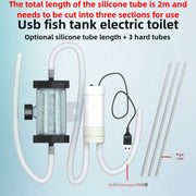 Electric Aquarium Cleaner, 5V Fish Tank Gravel Vacuum Sand Washer & Water Changer Pump, Multi-Function Siphon for Fish Waste