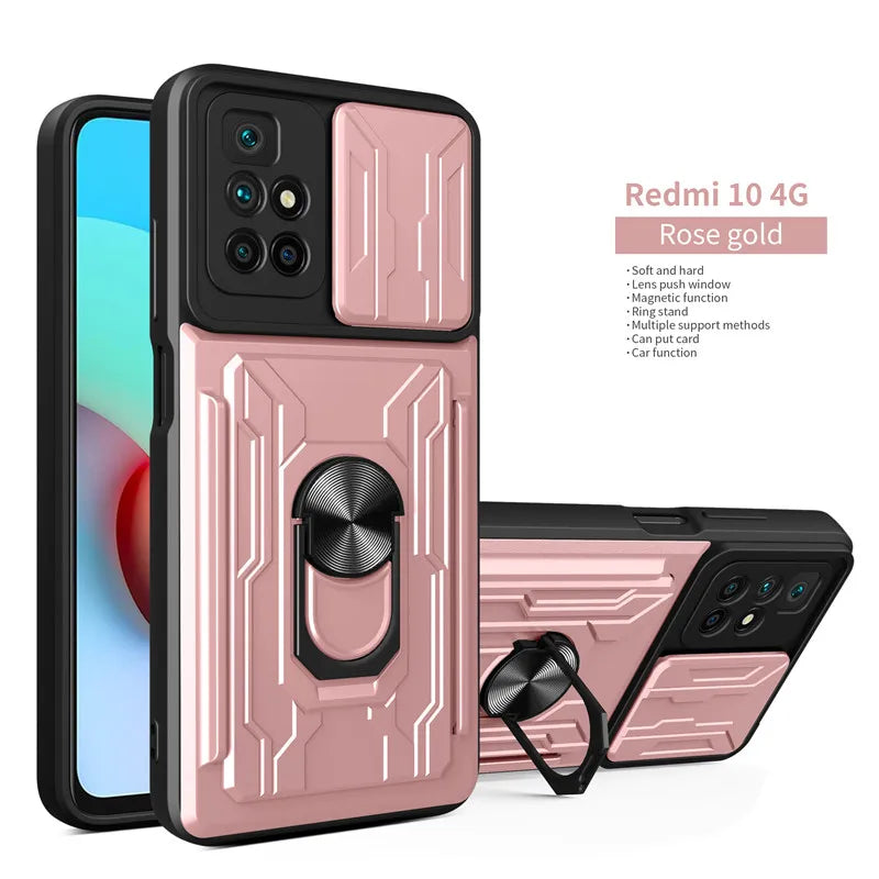 For Xiaomi 11T 11 T Pro Case Magnetic Ring Armor Card Slot Phone Cases for Xiaomi Mi 11T 11TPro Mi11T Stand Holder Back Cover