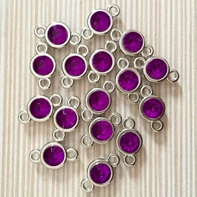 12pcs/lot Colorful Birthstone Charms 11mm*19mm Acrylic double charms for Diy Statement Necklace and Bracelet A003