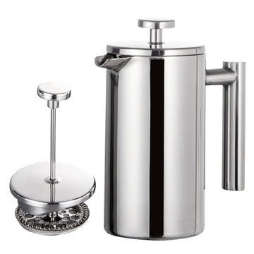 304 Stainless Steel Double-Wall French Press — 350, 800 or 1000 mL