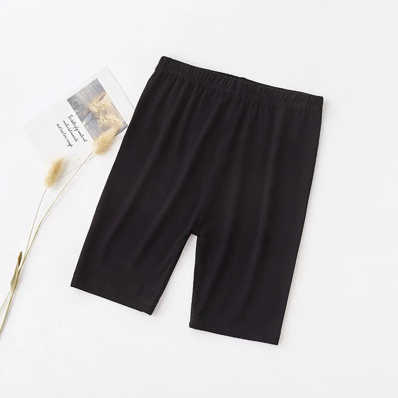 Summer Thin Children Clothing Candy Solid Color Modal Girls Leggings Knne Length Five Casual  Pants for Kids Clothes 2-12 Years