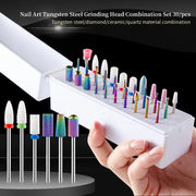 30pcs Nail Drill Bits Ceramic Diamond Cuticle Efile Tungsten Carbide Milling Cutter for Manicure Remover Acrylic Gel Nail Tools