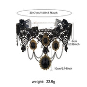 Gothic Style Choker Necklace For Women Personalized Lace Rose Blossom Neck Chain Niche Lolita Neck Accessory Halloween Jewelries