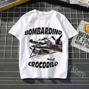 Tralalero Tralala Cotton T-shirt Kids Anime Tungtung Sahur Brainrot Tees Boy Girl Summer Short Sleeve Children Clothes Tops Gift