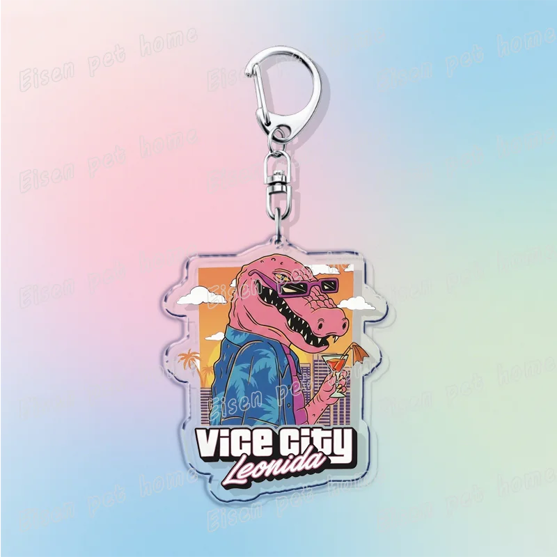 Classic Game Vice City Keychains for Accessories Bag Charm San Andreas Pc Games  Lovers Keyring Jewelry Fans Gifts