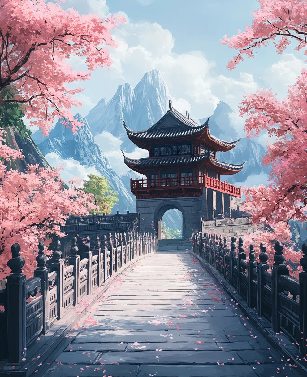 Cherry Blossom Paint-by-Number Canvas Kit
