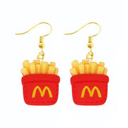 Earrings For Women Girls Cute Foods Hamburg Pizza Chicken Leg Candy Bottle Handmade Candy Kids Funny Resin