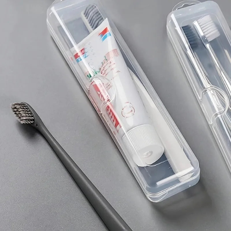 Toothbrush Box Transparent Organizer Case Travel Portable Toothbrush Holder Plastic Toothpaste Box Storage Container