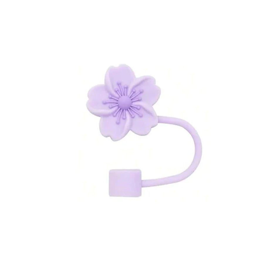 Flower Silicone Straw Covers — 10 mm Fit, Selected Color and Pack