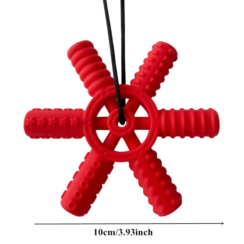 BPA Free Silicone Baby Teether Cartoon Newborn Sensory Chew Necklace Pendant Teething Toys for Autism ADHD Special Care Teethers