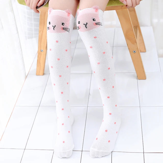 Spring Autumn Girls Cotton Ankle Short Lovely Stockings Cartoon Unicorn Kids Child Knee High Socks Infant Baby Over Knee Socks