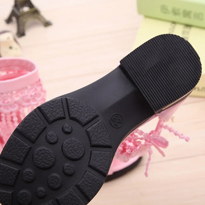 Girl Shoes Sandalias Kid Shoe Kid Sandal Summer New Fashion Girls Princess Shoe Soft Sole Roman Shoes Student Sandals for Girls