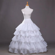 Full Shape Hoop Skirt 5 Ruffles Layers Ball Gown Petticoat Underskirt Slip for Wedding Dress Adjustable Waist