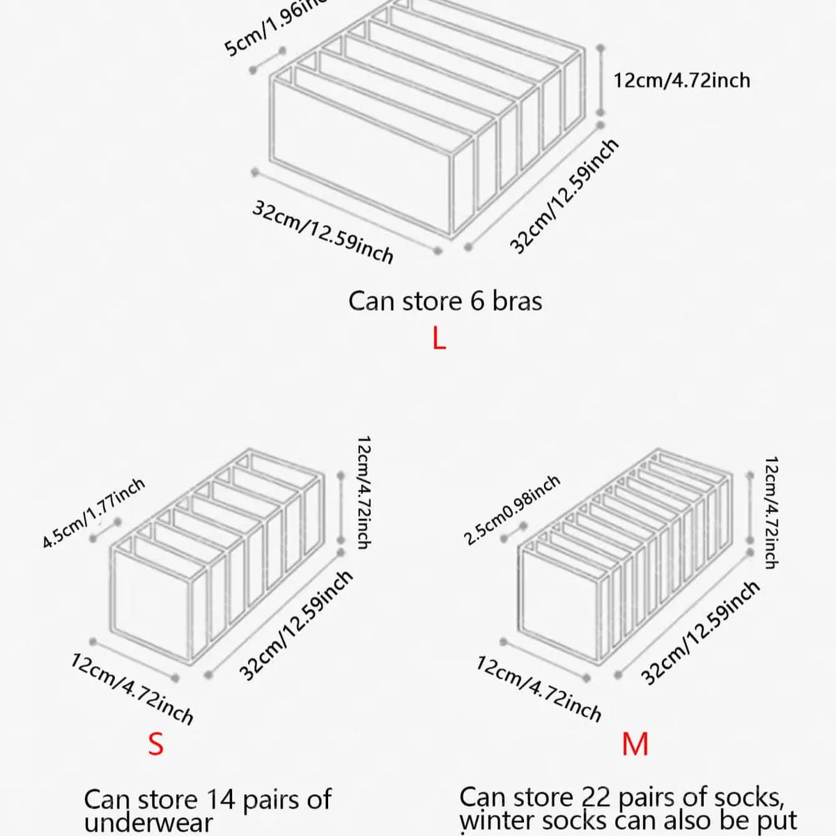 Foldable Mesh Clothing Drawer Organizer — 1 Piece, S / M / L