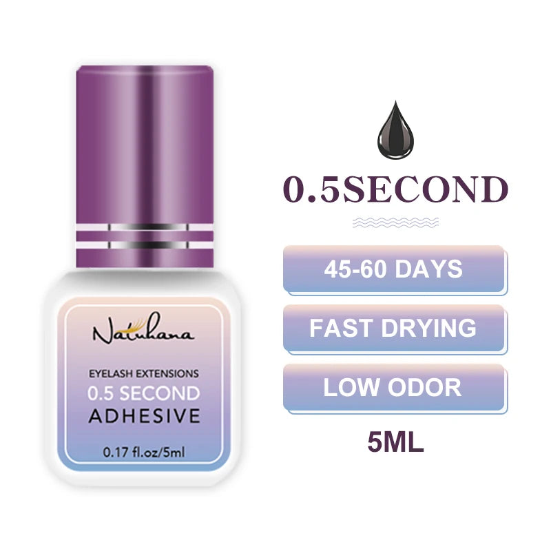 NATUHANA False Eyelash Glue Waterproof Eye Lash Cosmetic Tools False Eyelashes Adhesive Clear-white Dark-Black Makeup Tools