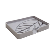 Leaf-Pattern Silicone Soap Dish — 12.5 × 8 cm, 1 Piece